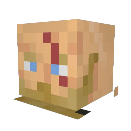 Steelborne Minecraft avatar head, 3D render