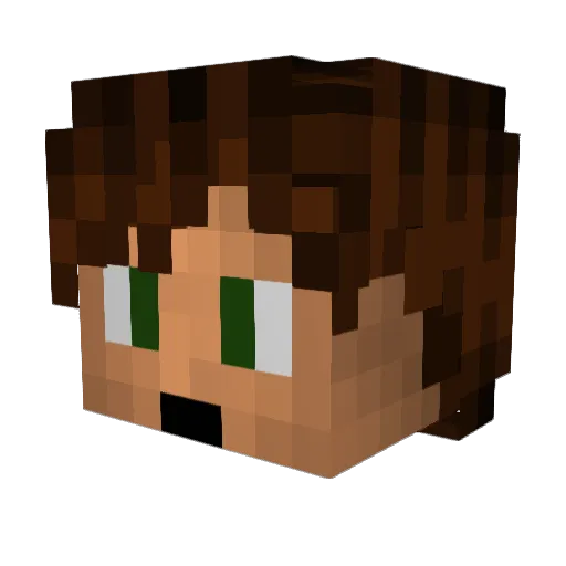 SteelyMC Minecraft avatar head, 3D render