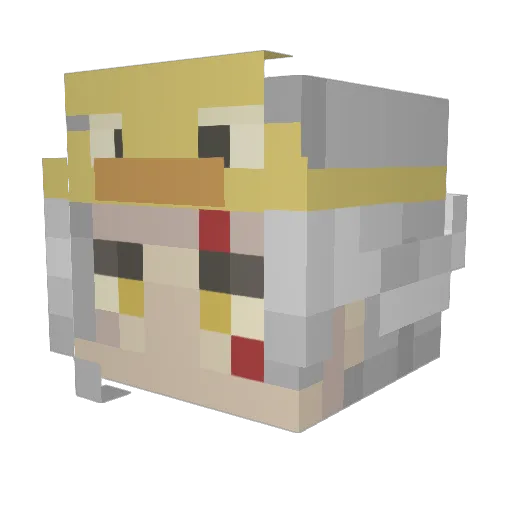 Steelyzoo Minecraft avatar head, 3D render