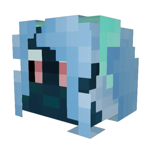 SteevesDog Minecraft avatar head, 3D render