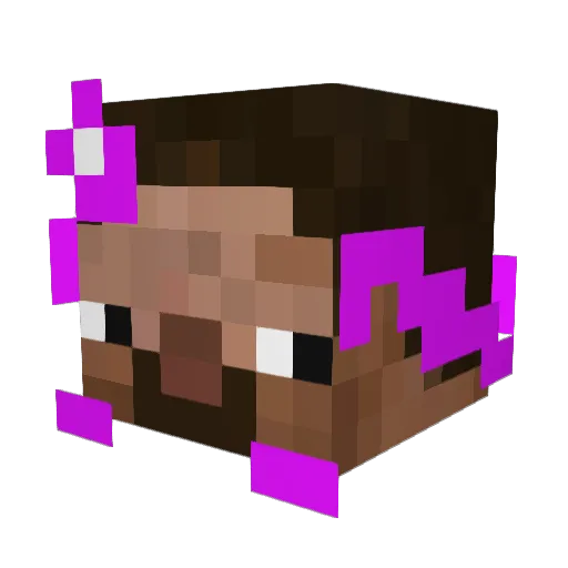 Stef3k Minecraft avatar head, 3D render