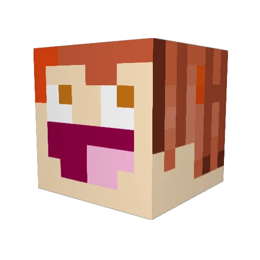 StefanBKK Minecraft avatar head, 3D render