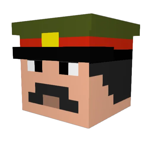Stefandmr Minecraft avatar head, 3D render