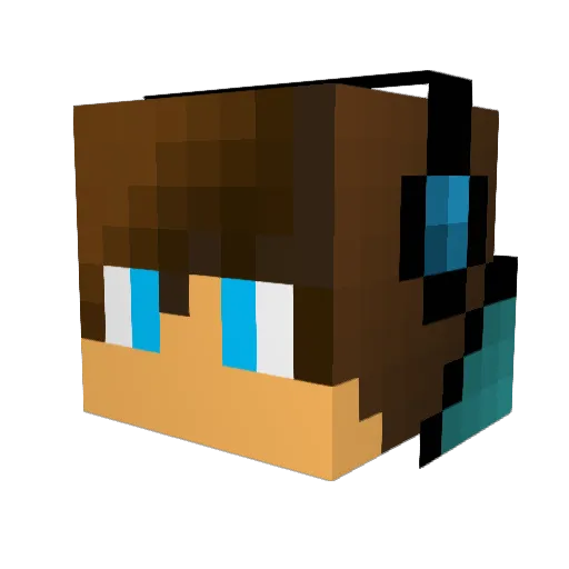Stefanodell Minecraft avatar head, 3D render