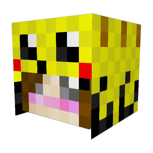Steffachuu Minecraft avatar head, 3D render