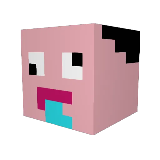 Stefferer Minecraft avatar head, 3D render