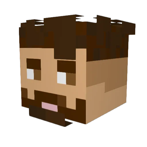 Stefflah Minecraft avatar head, 3D render