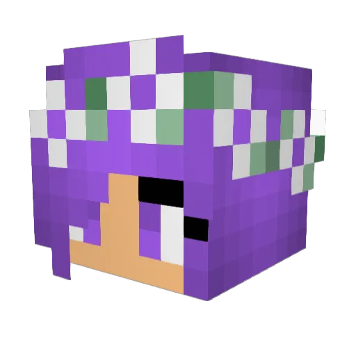 Steficole Minecraft avatar head, 3D render