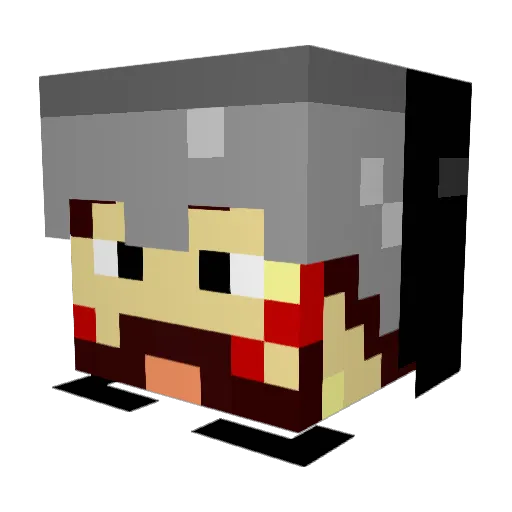 Stefmaster Minecraft avatar head, 3D render