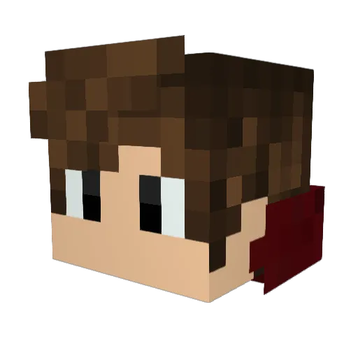Steik Minecraft avatar head, 3D render