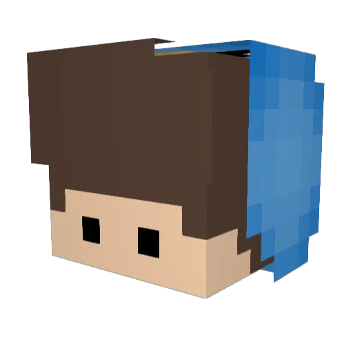 SteiniPlay Minecraft avatar head, 3D render