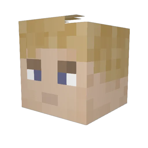 Stektos Minecraft avatar head, 3D render