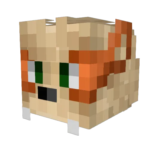 StellaLupus Minecraft avatar head, 3D render