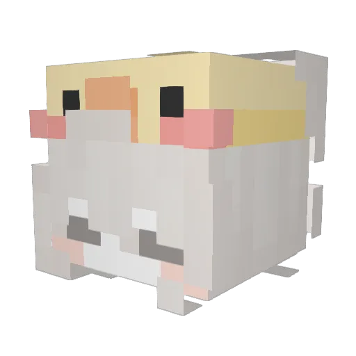 StellaRollo Minecraft avatar head, 3D render