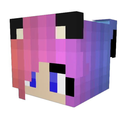 Stella_wolf Minecraft avatar head, 3D render