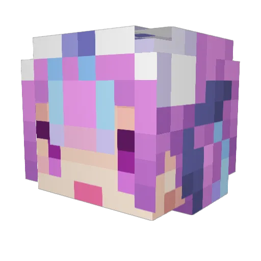 Stellalude Minecraft avatar head, 3D render