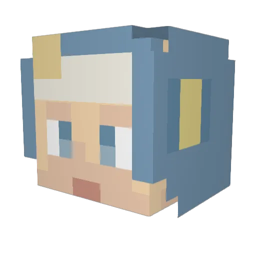 Stellamilly Minecraft avatar head, 3D render