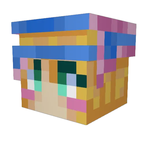 StellarCyan Minecraft avatar head, 3D render