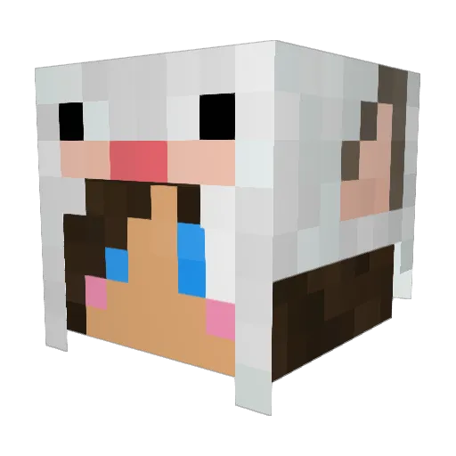 Stellindah Minecraft avatar head, 3D render