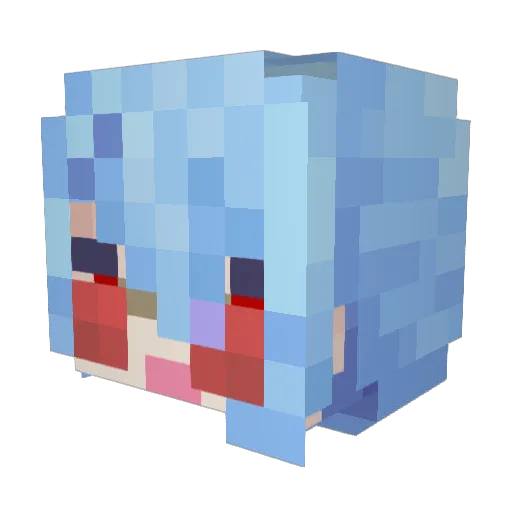 Stelpha Minecraft avatar head, 3D render