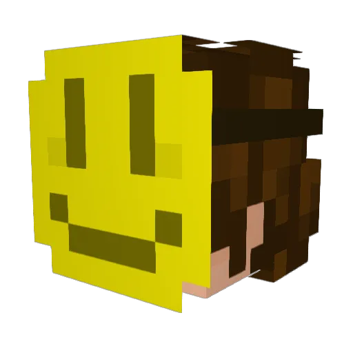 Stembie Minecraft avatar head, 3D render