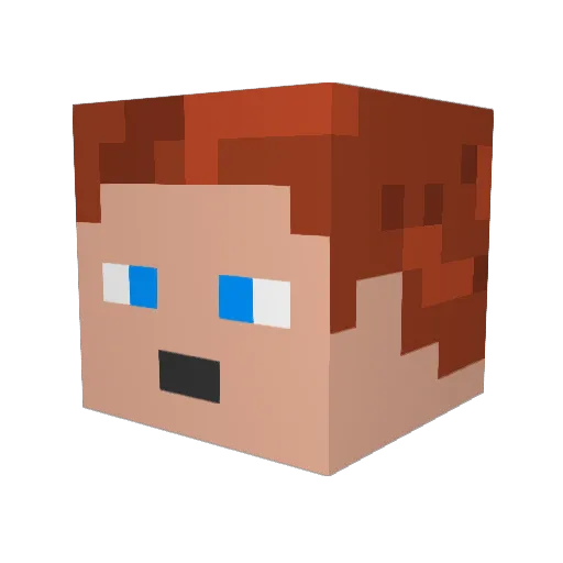 Stents_ Minecraft avatar head, 3D render
