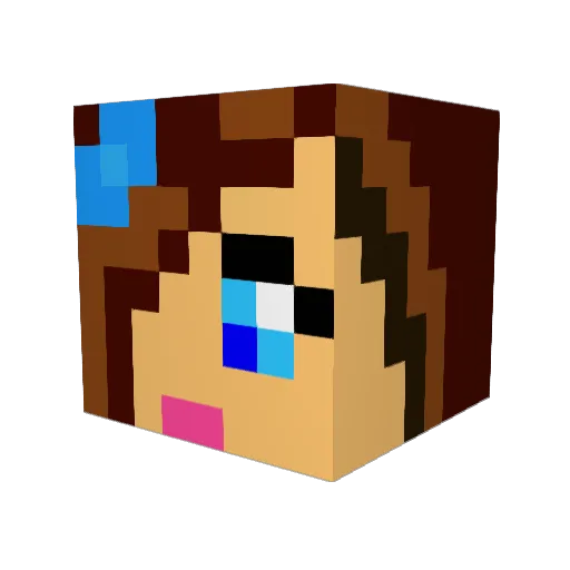 Steph1066 Minecraft avatar head, 3D render