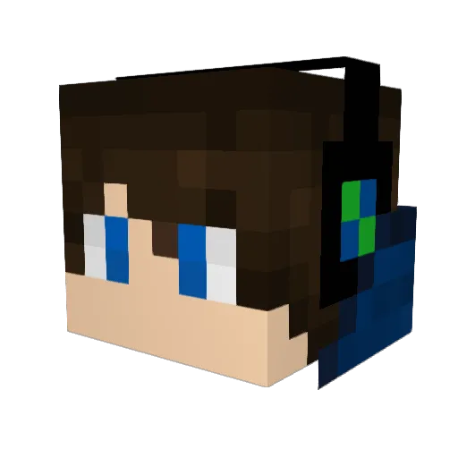 Stepham Minecraft avatar head, 3D render