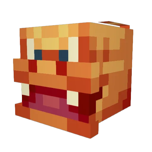 Steposaurus Minecraft avatar head, 3D render