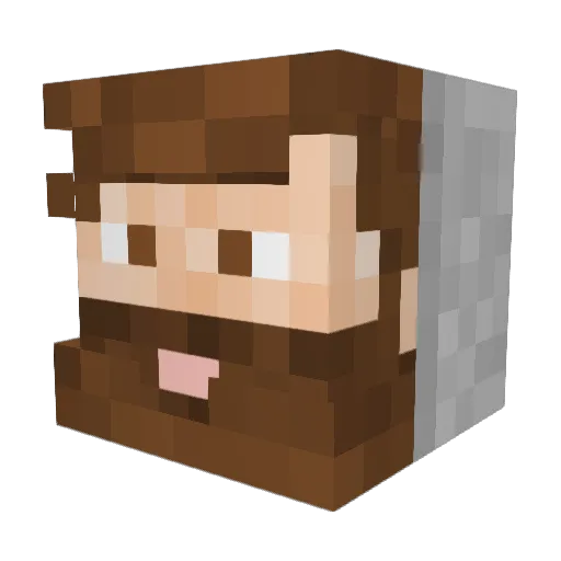 Sterksky Minecraft avatar head, 3D render