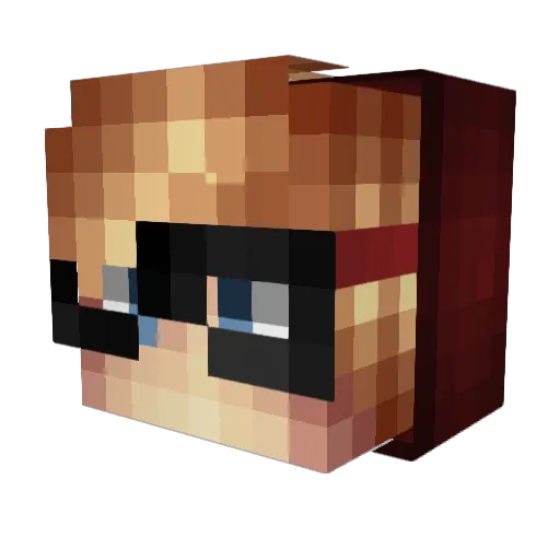 Sterzio Minecraft avatar head, 3D render