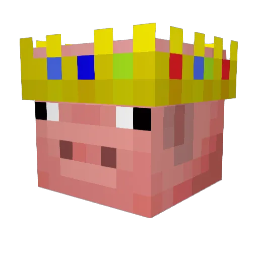 Steuriger Minecraft avatar head, 3D render