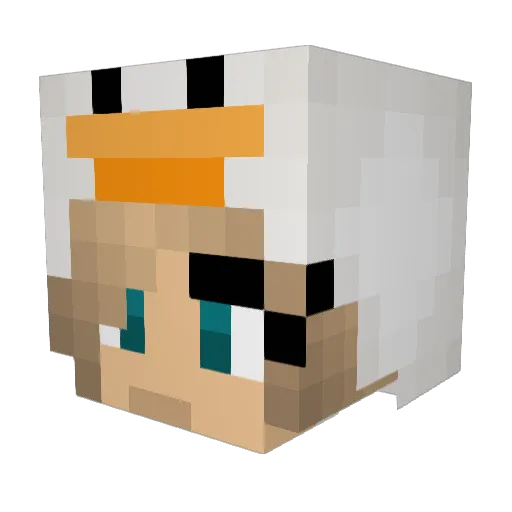 Steutje Minecraft avatar head, 3D render