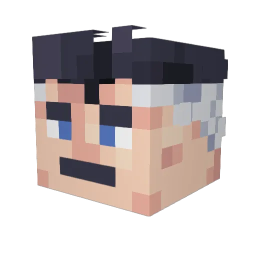 Steve26tech Minecraft avatar head, 3D render