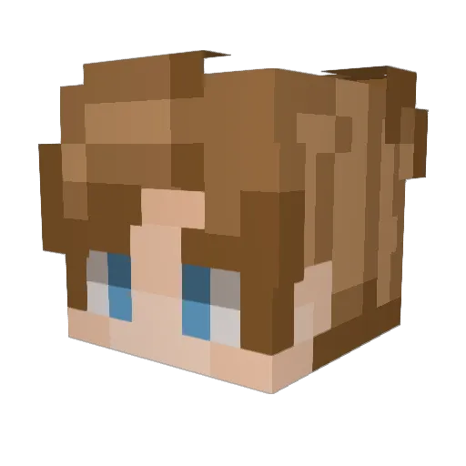 Steve4real Minecraft avatar head, 3D render