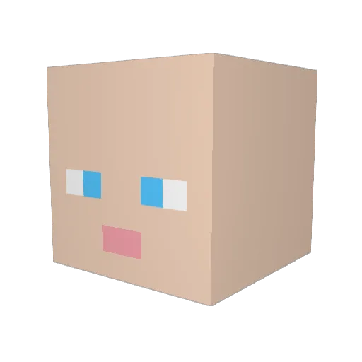 Steve68158 Minecraft avatar head, 3D render
