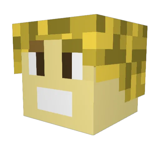 Steve69241 Minecraft avatar head, 3D render