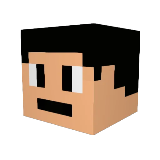 Steve7596 Minecraft avatar head, 3D render