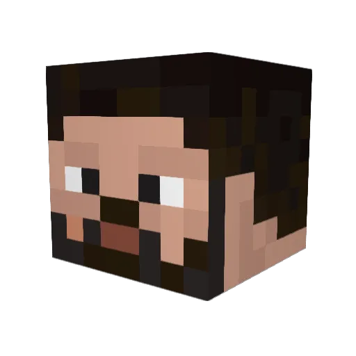SteveBuckethead Minecraft avatar head, 3D render
