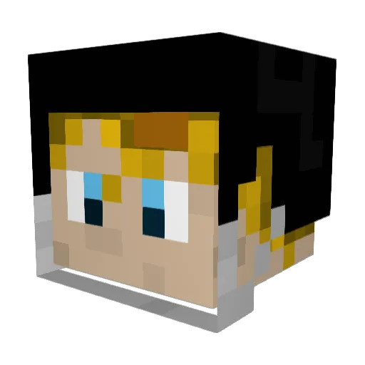 SteveFirehawk Minecraft avatar head, 3D render
