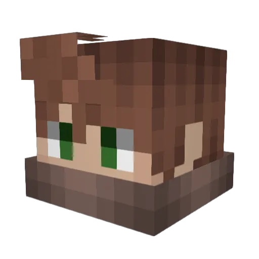 SteveHere Minecraft avatar head, 3D render