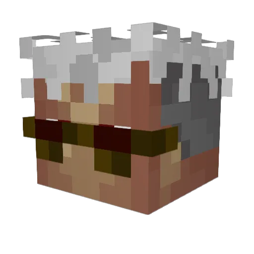 SteveTheWolf Minecraft avatar head, 3D render