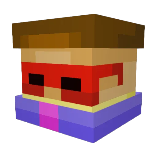 Steve_Creeper Minecraft avatar head, 3D render