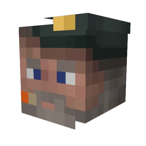 Steve_F Minecraft avatar head, 3D render