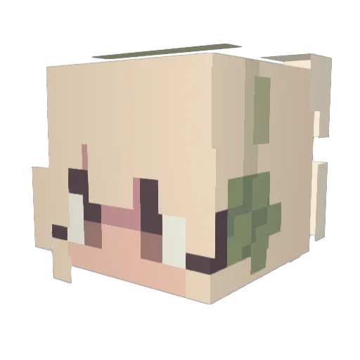Steve_Zaj Minecraft avatar head, 3D render