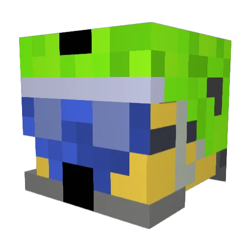 Steve_dabbel_d Minecraft avatar head, 3D render