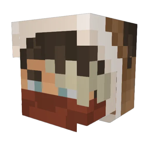 Stevechecker Minecraft avatar head, 3D render
