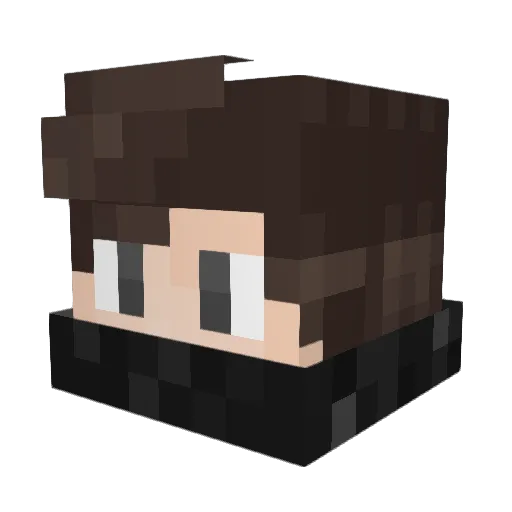 Steveified Minecraft avatar head, 3D render