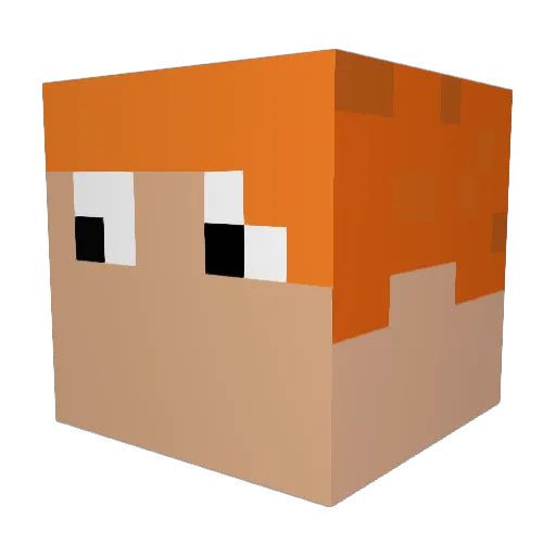 SteveisGreat Minecraft avatar head, 3D render