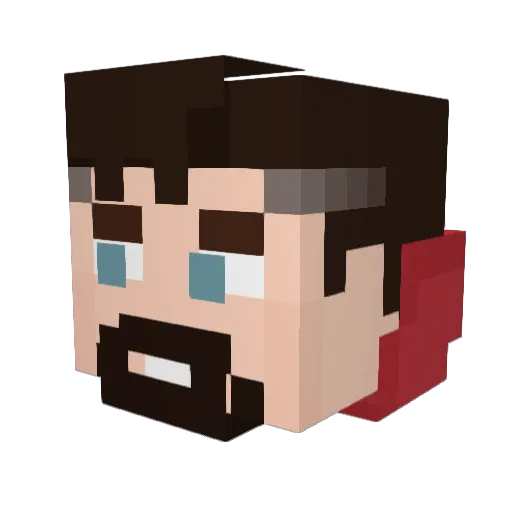 Stevelobs Minecraft avatar head, 3D render